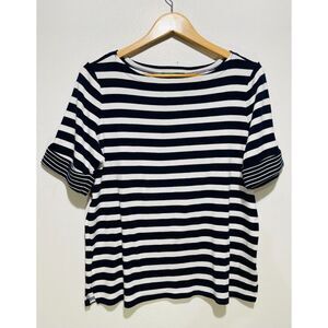 Lauren ralph Lauren t shirt coastal blue stripes summer beach vacation women 1X